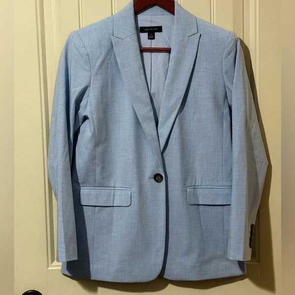 Ann Taylor Blue Single Button Longline Blazer NWOT - Picture 4 of 12